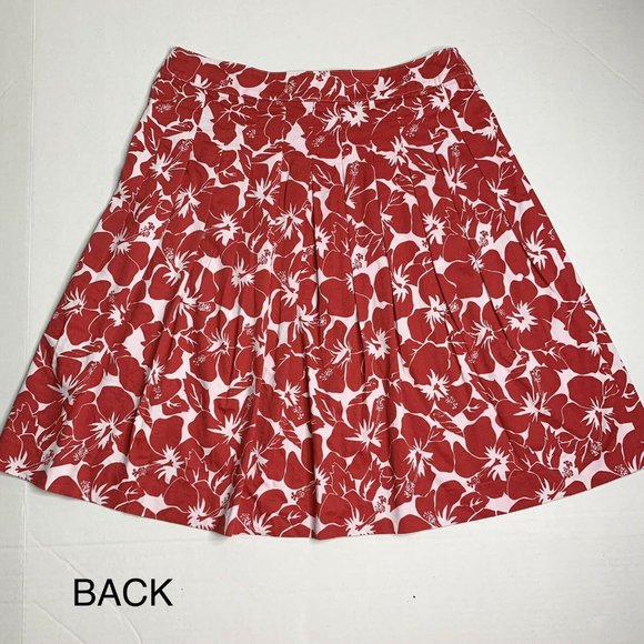 Talbots Petite 8 Red/White Pleated Skirt - Picture 3 of 9